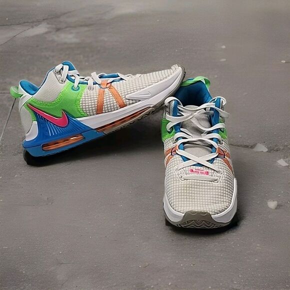 Nike LeBron Witness 7 Sneakers Grey Fog Hyper Pink DM1123-003 Trainers Size 10 - Picture 2 of 15